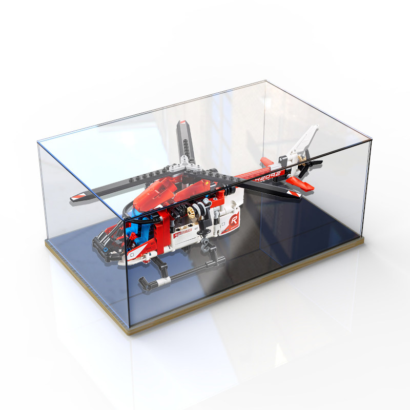 Lego 42092 display box rescue helicopter transparent building block model toy storage acrylic dust cover