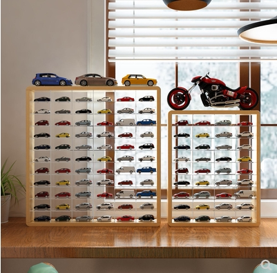 Wooden assembly-free car storage box Domeka alloy hot wheel tomy children's toy car model display stand