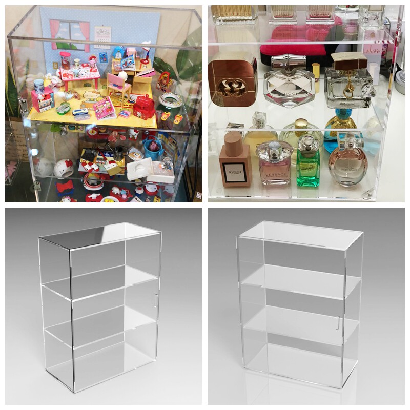 Manufacturers Transparent Acrylic Cosmetics Skin Care Products Perfume Shelf Heightened Three-Story Cabinet Door Extra Large Storage Box