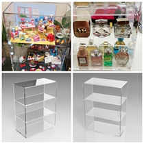 Manufacturer transparent acrylic cosmetics skin care products perfume shelf three-layer cabinet door extra large storage box