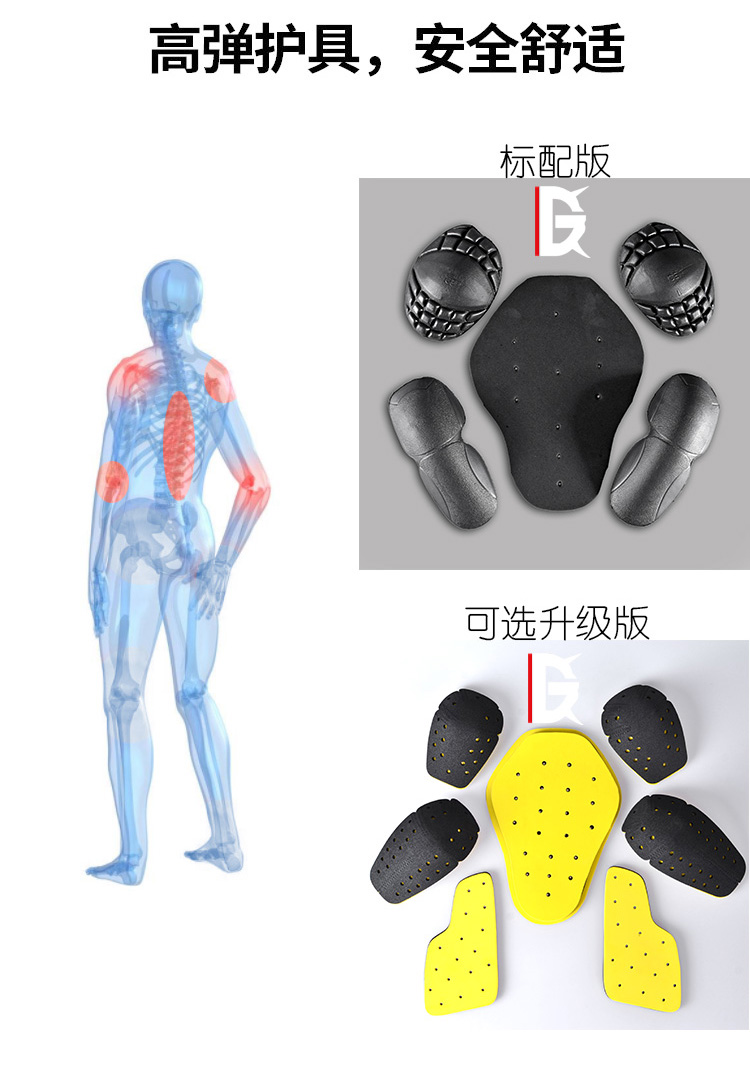 GHOST RACING quần áo xe máy cưỡi áo khoác chống gió và chống văng chống rơi off-road hiệp sĩ đua xe - Xe máy Rider thiết bị bó gối aolikes