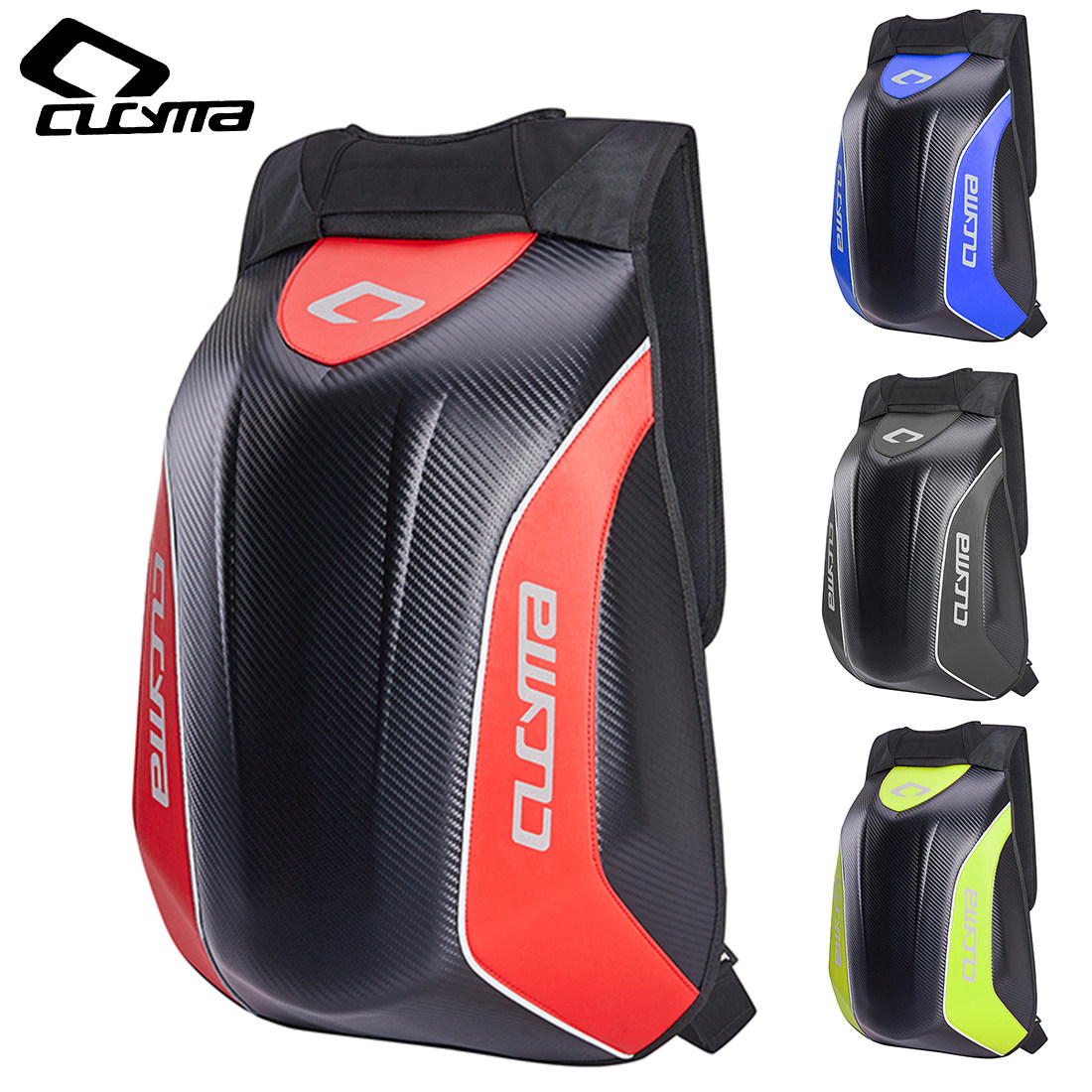 CUCYMA Kusima Motorcycle HardShell Backpack Carbon Fiber Pattern Armor Double Shoulder Cycling Bike Helmet Full Helmet