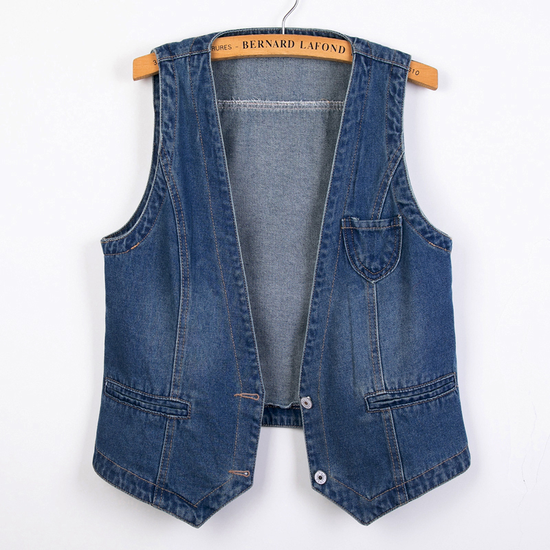 Women's Denim Vest New Style 2026 Spring/Summer Short with Large Pockets Versatile Trendy Slimming Jacket Off-Shoulder Women's Denim Vest New Style 2026 Spring/Summer Short with Large Pockets Versatile Trendy Slimming Jacket Off-Shoulder
