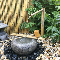 竹筒流水器摆件配件竹子自循环鱼缸喷泉竹排竹制惊鹿日式庭院户外