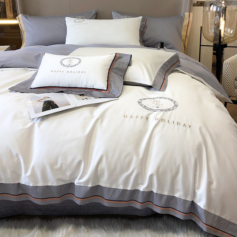 100 pure cotton four pieces fresh full cotton minimalist about high-end Nordic wind spring summer season bed linen bed bedding