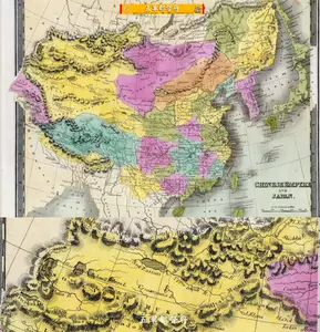 [Карта] Полная карта территории в середине династии Цин (издание Daoguang 2040) (британская)