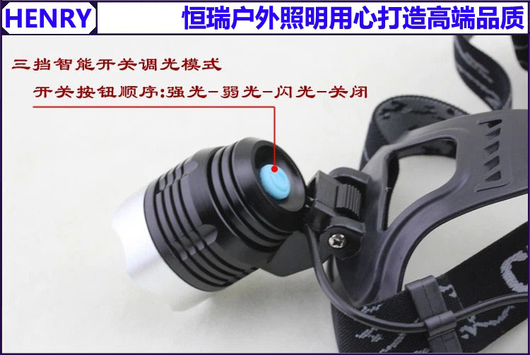 Đèn pha L2 chính hãng sạc sáng 10W ánh sáng trắng ngoài trời đèn câu cá đèn của thợ mỏ chói tầm xa đèn pin điện quang