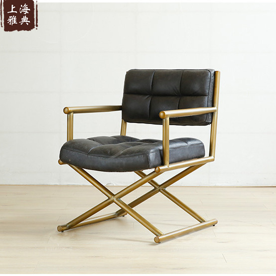 Light luxury leather office chair sofa chair simple live home study balcony chair backrest computer chair desk chair