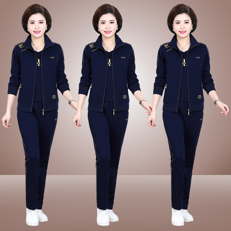 Mom Spring Autumn Season Fashion Jacket New young middle-aged women's clothing sportswear 40-year-old 50 middle aged casual suit