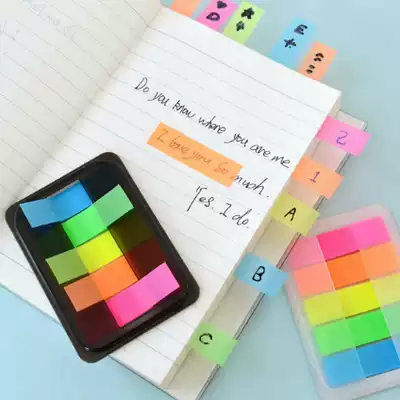 ZAA Miscellaneous rainbow color transparent label stickers N Post-it notes creative stationery draw note bookmarks