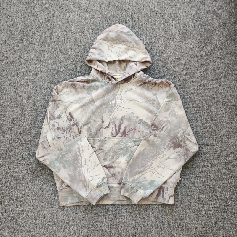 Foreign Trade Spring and Autumn Terry Fabric Tree Print Hooded Sweatshirt Youngla Sports Fitness Loose Hoodie for Men