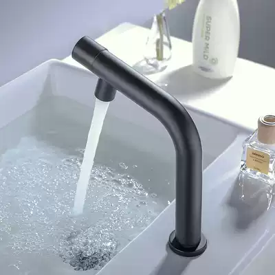 Black stainless steel single cold washbasin faucet Balcony washbasin faucet Personality creative washbasin powder room faucet