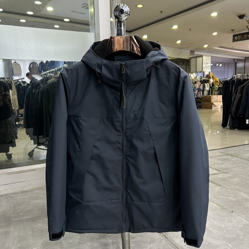[Factory Surplus] Fleece-Lined! Polar Fleece Inside! Outdoor Casual! Hooded Solid Color! Men's Autumn and Winter Jacket