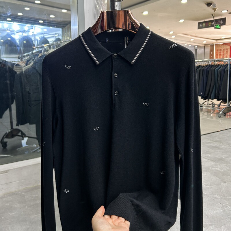 【H Brand】Fashionable Gentleman! Outlet Surplus from Top-Tier Brands, Men's Cut-Label Polo Knit Sweater