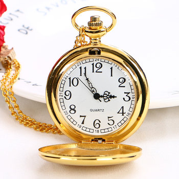 Large Pocket Watch, Retro Flip Cover, Roman Polished Men's Watch, Student Quartz Watch, Electronic Necklace Hanging Watch, Elderly Watch