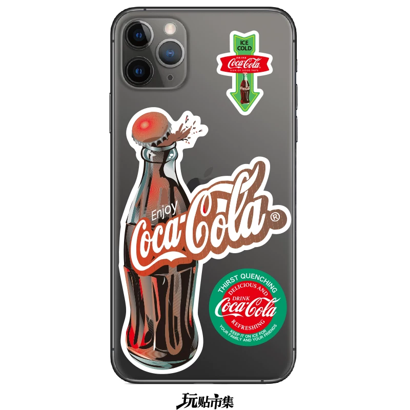 Ретро наклейки, чемодан, ноутбук, водостойкая наклейка, ностальгия, Cola