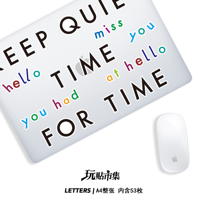 Personalized English letter stickers luggage stickers waterproof guitar decoration computer trolley box skateboard stickers
