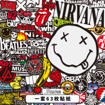  Personality tide brand rock band music stickers Suitcase luggage stickers Guitar computer skateboard waterproof stickers