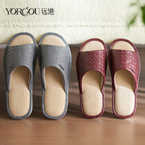 Far Port Light Extravagant Linen Slippers Women Summer Indoor Deodorant Non-slip Male Home Four Seasons Cortex Home Office Spring Autumn
