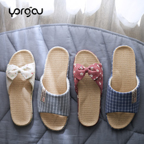 Yuangang wood floor linen sandals antibacterial and deodorant indoor men and women home non-slip office summer cloth household