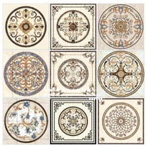 Living room water knife mosaic puzzle custom tile floor tiles gold steel glaze floor dining room entrance background marble