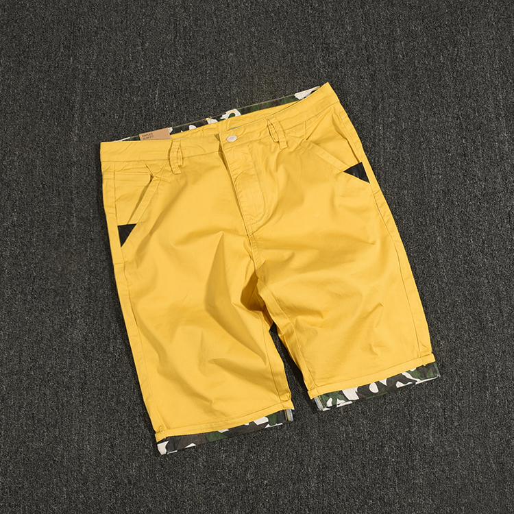 Tongge sản xuất Quần đùi nam châu Âu và Mỹ giản dị co giãn mỏng Quần short thẳng Quần yếm năm quần nam - Quần short quần đùi nam