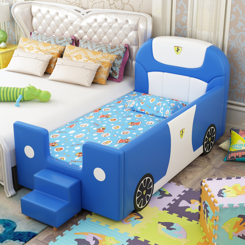 Children's bed boy splicing bed with guardrail child car bed baby widening big bed cartoon sports car single small bed