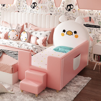 Splicing childrens bed piggy cartoon boy girl princess bed small bed widened bed with guardrail side bed crib
