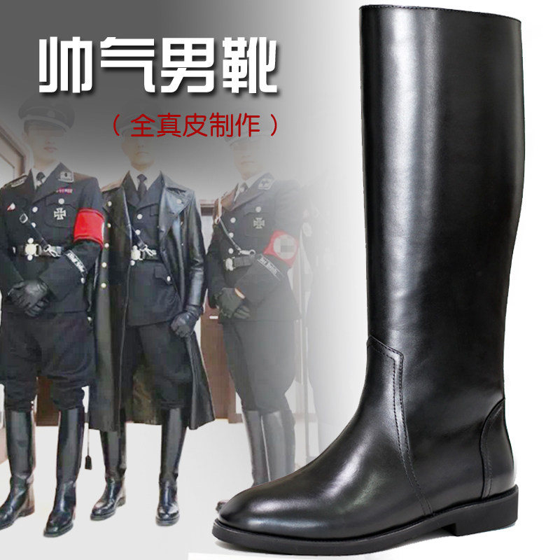 High cylinder boot male horse boot long cylinder riding boot leather boot Boots True Bull Leather Big Size Cotton Boots Honor Guard Wool Boots