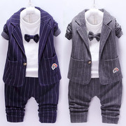 . Trai mùa thu phù hợp với phù hợp với bên ngoài bộ đồ đẹp trai 2 trẻ em phù hợp với ba mảnh thiết lập phiên bản Hàn Quốc baby baby 1-3 tuổi Ying.