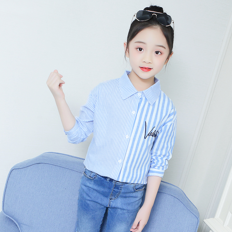 . 2020 mới cô gái thời trang áo sơ mi mùa thu đầu cô gái hơi trẻ em Hàn Quốc phiên bản của mùa xuân và mùa thu con lót lớn.
