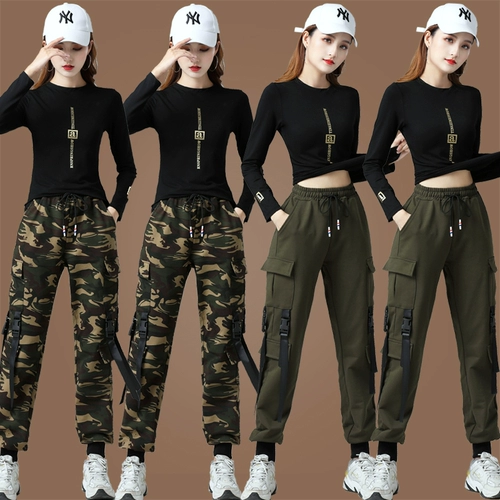 Траверс танцевальная одежда нового стиля костюма осень и зимняя мода спортивная фитнеса танцевальная одежда Ян Липвинг Сквал Танцевальница Женщины