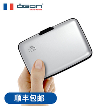 French OGON card bag European clip aluminum metal wallet NFC Shield RFID bank card anti-theft brush anti-magnetic card cover