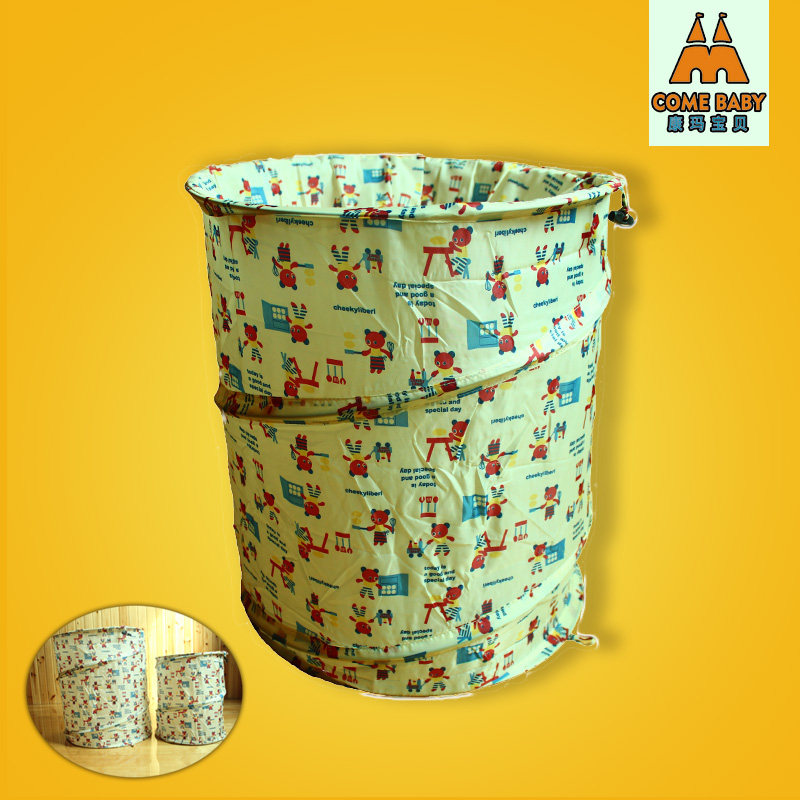 IKEA storage basket mother and child two-piece quick-opening foldable printed dirty clothes bucket clothes storage basket dirty clothes basket