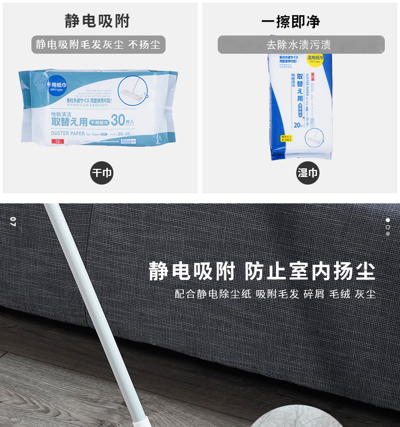 懒人福音 日本 inwejia 静电除尘套装 即拖即撕 图8