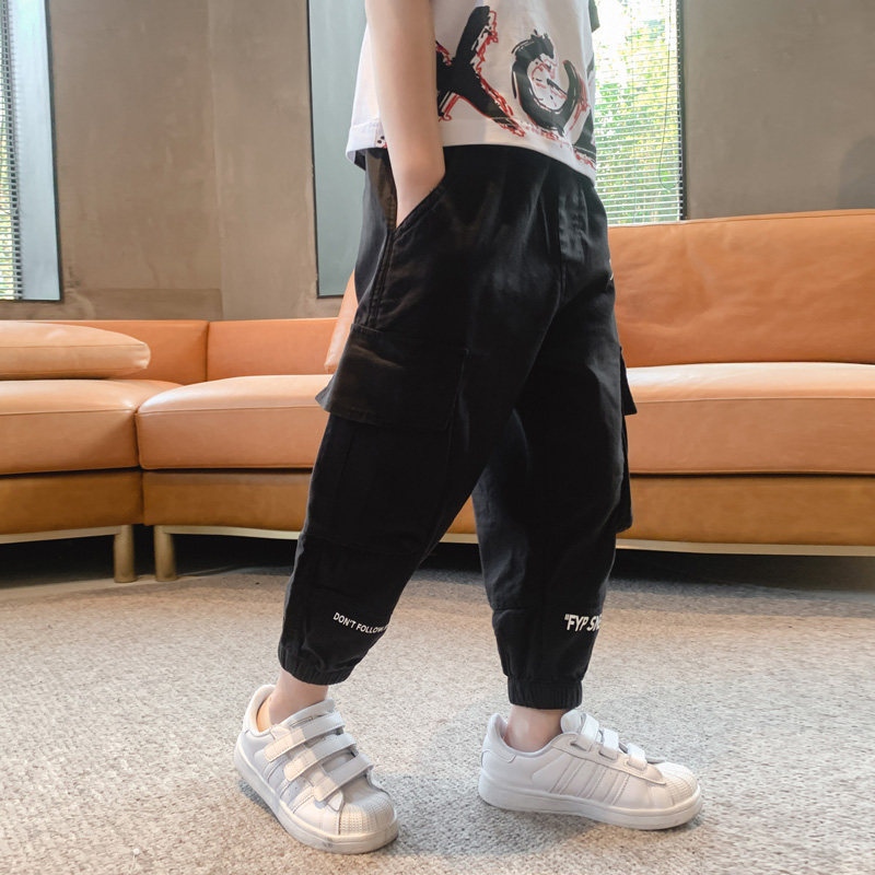 Children's Summer Dress Boys' Summer Dress Nine Pants Middle School Children's Mosquito Pants Boys' Summer Thin Overwear Pants Korean version of the trend