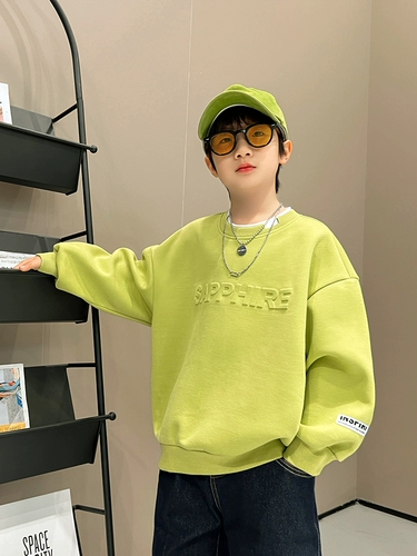 Осенняя толстовка для мальчиков, осенний детский приятный телу лонгслив, коллекция 2023, подходит для подростков, в западном стиле