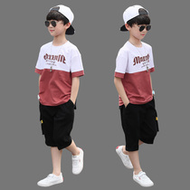  Childrens clothing boys summer suit 2020 new middle and large childrens 10 boys handsome sports summer short-sleeved tide 12 years old