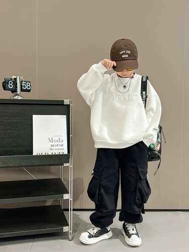 Осенняя толстовка для мальчиков, осенний детский приятный телу лонгслив, коллекция 2023, подходит для подростков, в западном стиле