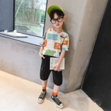 Летняя одежда, детский комплект для мальчиков, 2020, популярно в интернете, в западном стиле, подходит для подростков, в корейском стиле, детская одежда