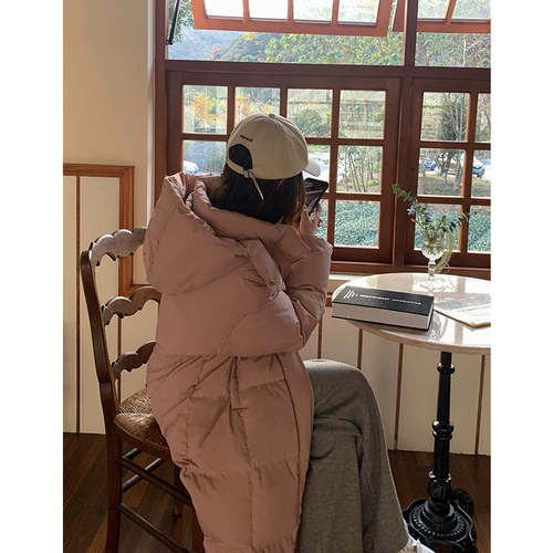 Бархатный пуховик, утепленная розовая куртка с капюшоном, в корейском стиле, утиный пух