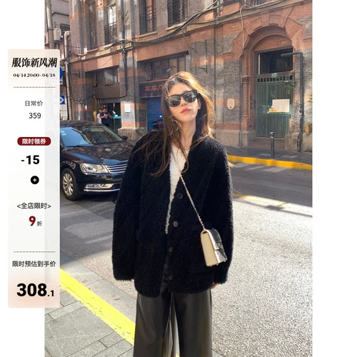 Hhyii Teddy Club Black Murb Jacket Женская зимняя имитация