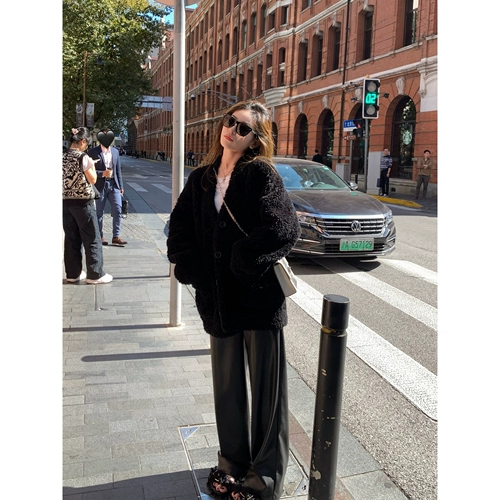 Hhyii Teddy Club Black Murb Jacket Женская зимняя имитация