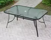 Уличный железный стол из закаленного стекла 150*90