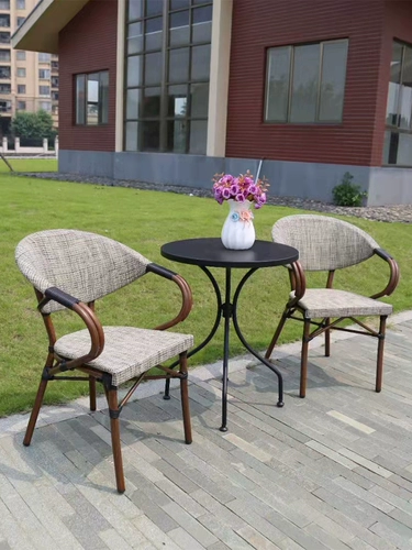 Простой уличный водонепроницаемый алюминиевый стул со сталинской сеткой, патио, двор, кафе, западный бар, стул из ротанга, подлокотник, обеденный стул