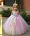 Áo dài giáng sinh cho trẻ em Hoa hồng Unicorn Dress Dress Biểu diễn Cô gái Pony Polaris