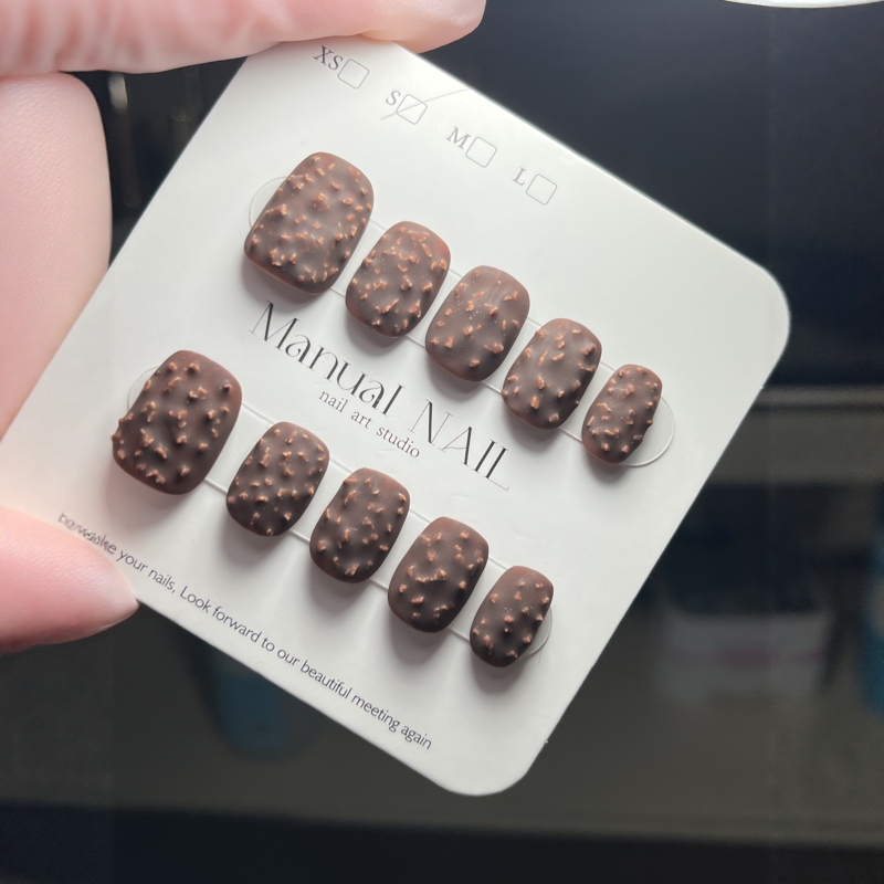 Creative Inspiration for Handmade Wearable Nails: Chocolate Crispy Cookie Nuts, Hazelnut Nail Art Wearable Nails