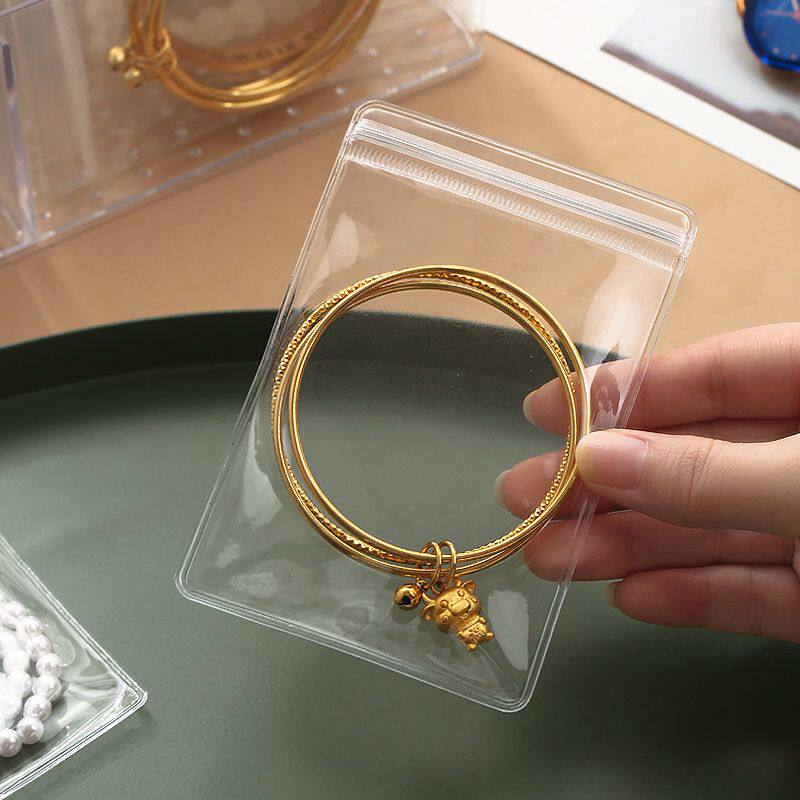 Jewelry ziplock bag thickened bracelet sealed bag transparent antique bracelet packaging jewelry pvc100