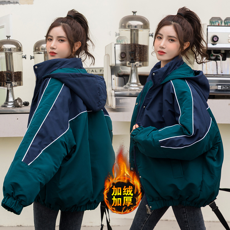 Down Cotton Clothing Women Winter Clothing 2021 New Junior High School High School Students Han Edition Loose short Thickened Padded Cotton Coat Jacket