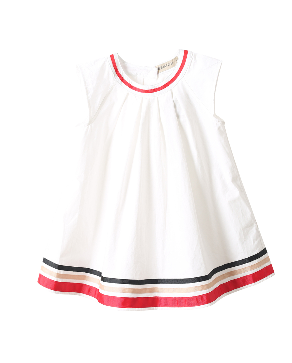 2020 Bemidji brand new BEMIDJI British style children's clothing girls summer dress white thin section